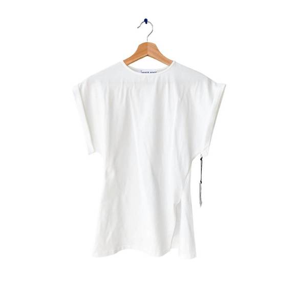 NEW APIECE APART asymmetric tunic tee in cream - Picture 4 of 4